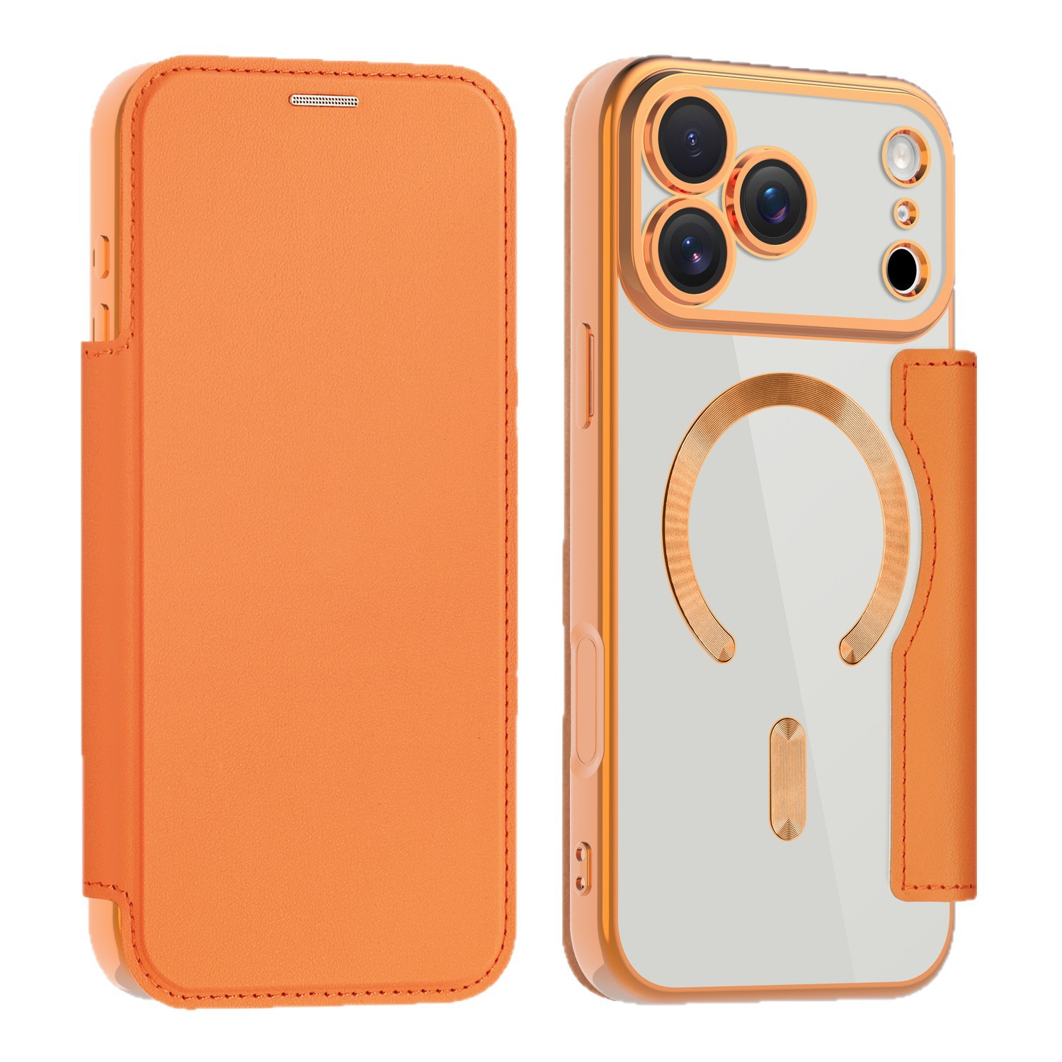 Estudo de absorción magnética de alto nivel para iPhone17PROMAX Teléfonos móviles Apple 16 cubierta de flip todo incluido a prueba de caídas