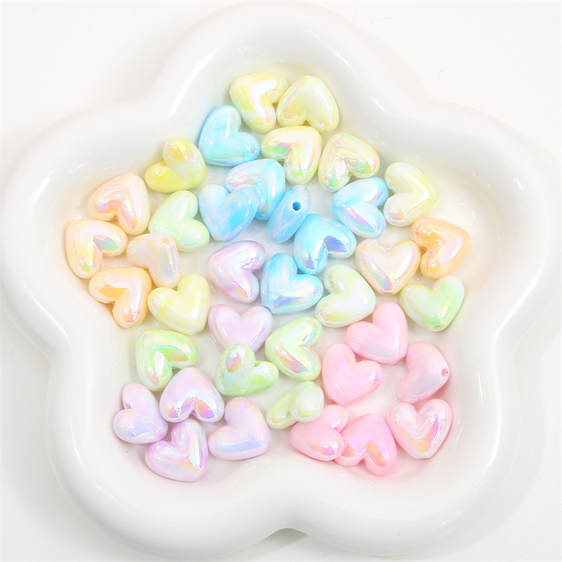 19g Weight Beads Jewelry Making Type DIY Jewelry Accessories Classification 5 Pieces Quantity Acrylic Material Heart Shape Pattern Simple Style Style 5 Pieces Arylic Heart Shape DIY Jewelry Accessories Beads 2