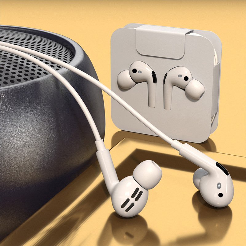 Auriculares populares para Apple tres generaciones auriculares con cable en la oreja rayo Bluetooth Control de cable con micrófono al por mayor