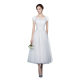Banquet Evening Dress White Bridesmaid Dress Mid-length 2021 New Performance Dress Bridesmaid Group Little Sisters Dress for Women