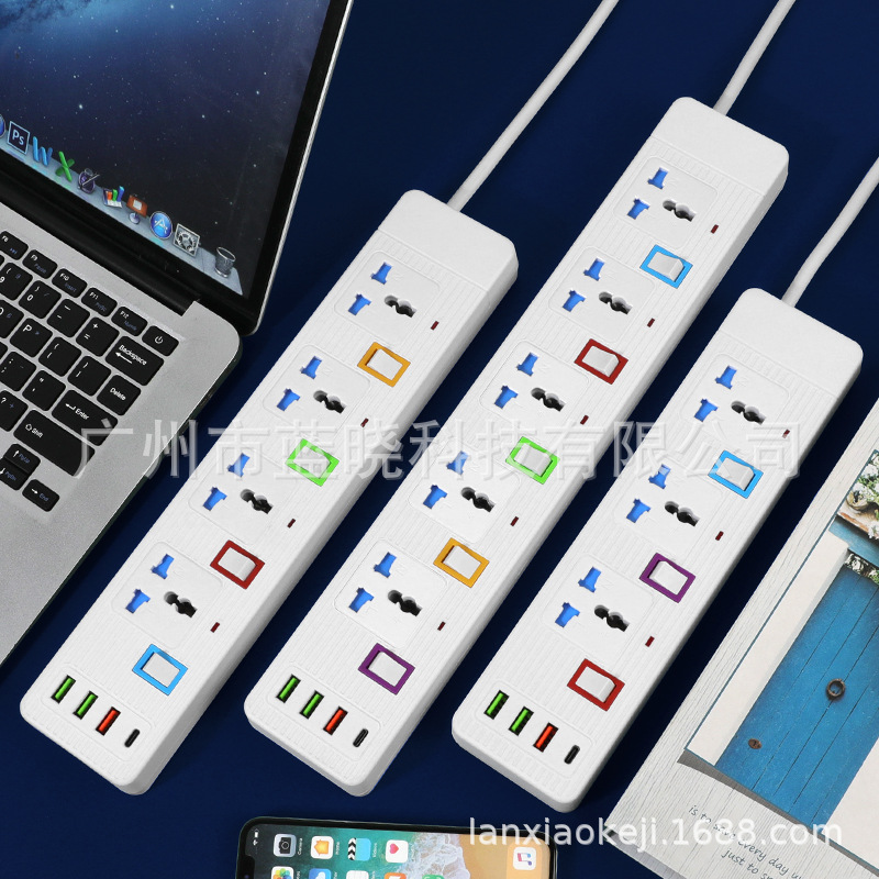 外贸东南亚泰国越南菲律宾多开关插座跨境电商热销排插USB插线板