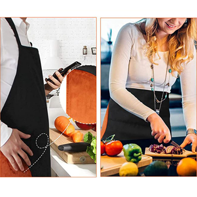 [Ventas directas de la fábrica] Delantal de mano borrable costura contraste color poliéster sin mangas sobretodo cocina delantal del Hogar Femenino