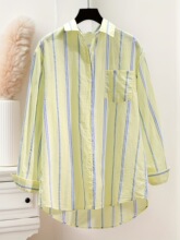 D 12929 Striped Sun Shirt Casual Top ���Ʒ�ɹ���� ����