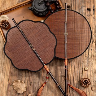 Imitation Song Restoration Fan Bamboo Tail Fan Grate Fan Thin Bamboo Silk Whole Bamboo Waist Fan Rotatable Curl Folding Cloud Cirrus Cloud Shu Ancient Style