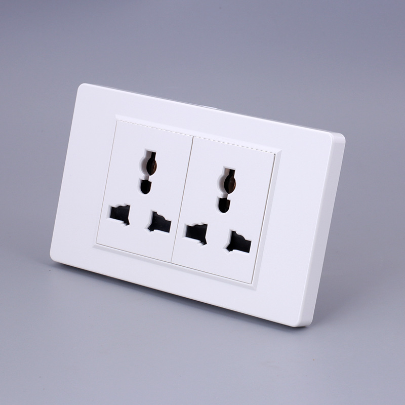 Estándar británico estándar americano multifuncional de seis agujeros de acero inoxidable cepillado champán oro y plata rectangular socket panel fábrica al por mayor