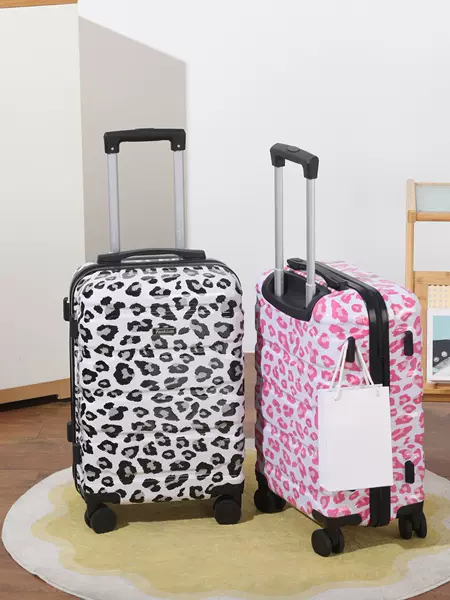 New Leopard Print Suitcase Universal Silent Wheel Password Box Men's and Women's Suitcase Strong and Durable Trolley Case Cross-Border