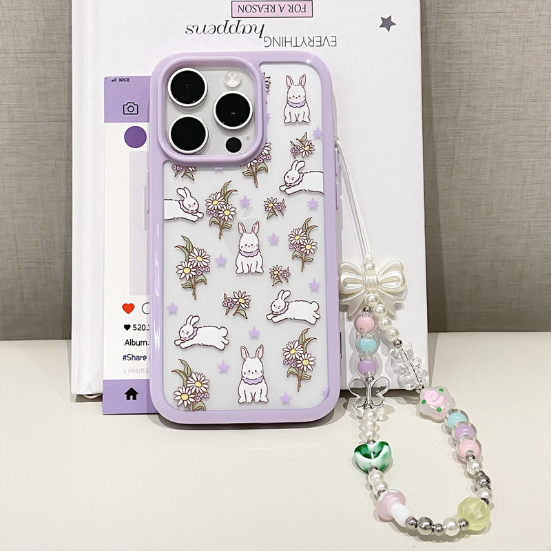 适用苹果15/16/17promax手机壳iPhone13/14手机挂链ins风透明壳12|undefined