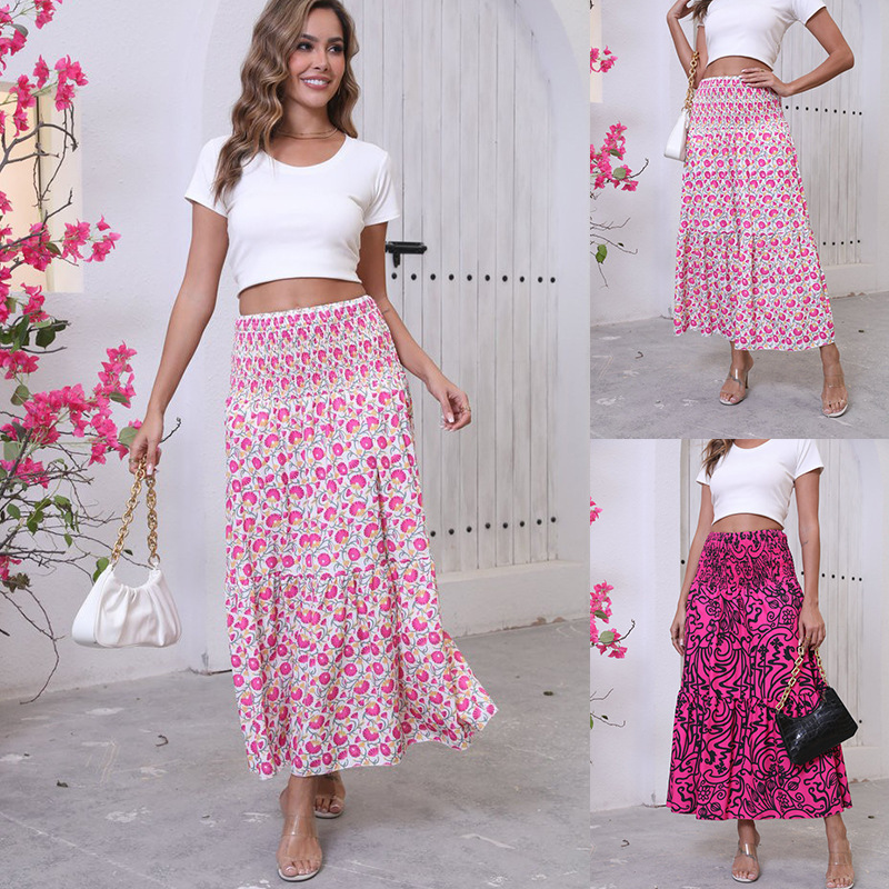Commerce extérieur transfrontalier de vêtements pour femmes européens et américains, été 2025, style bohème, imprimés pour les vacances à la plage_voghion.com