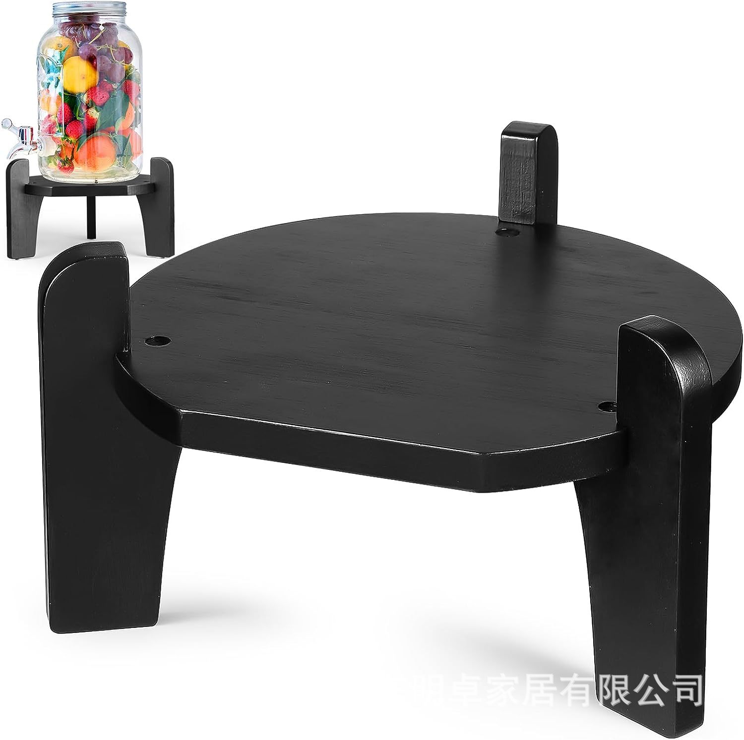 木制饮料分配器酒桶置物架支架 泡酒坛底座简约实木茶水桶底座