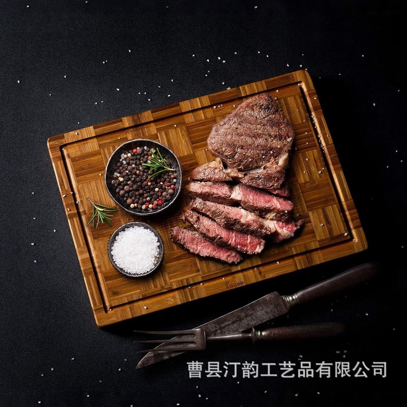 跨境砧板三件套套装厨房切菜板竹木案板带汁液槽菜板奶酪芝士板|undefined