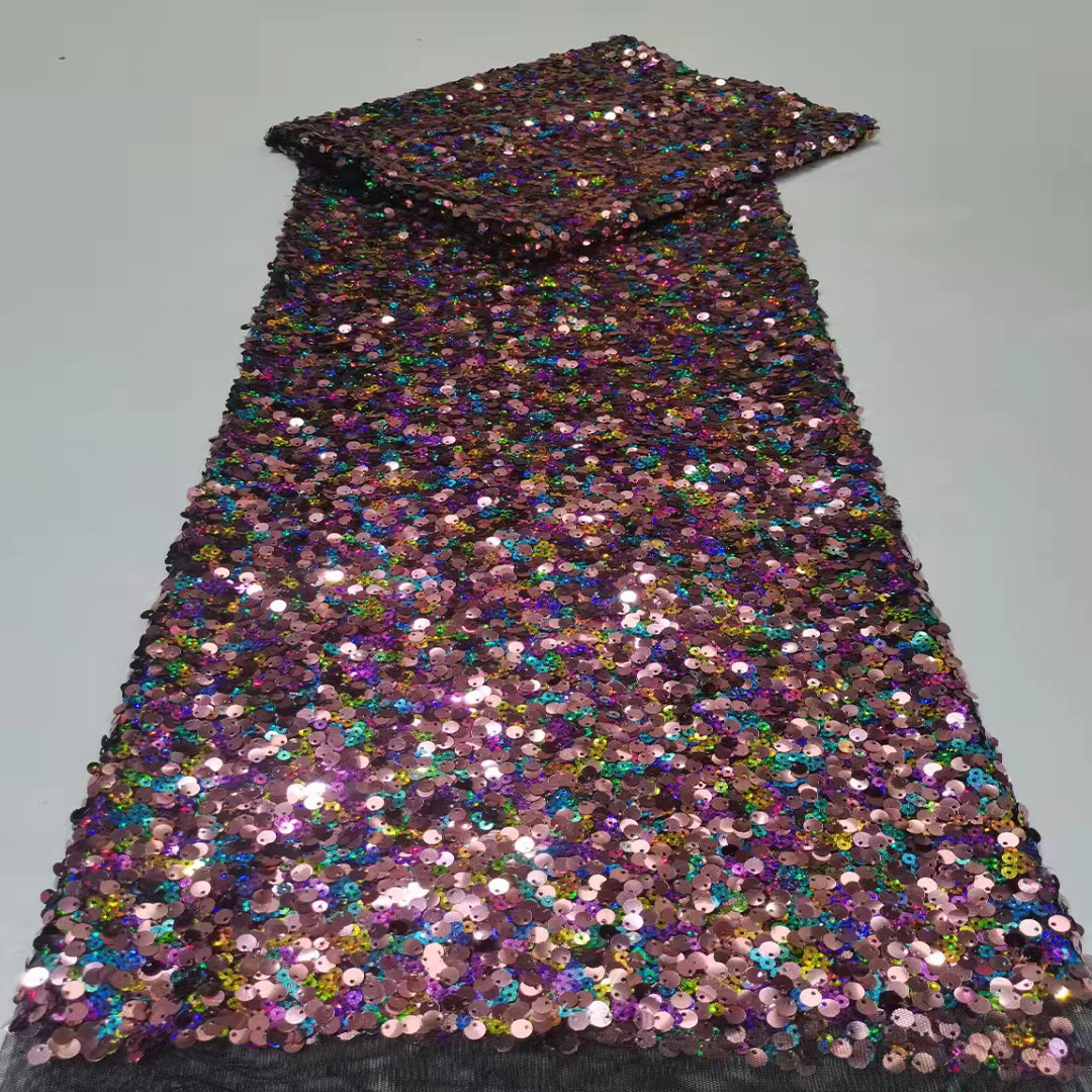 Tela de lentejuelas en stock completo lentejuelas tela malla encaje vestido los niños jx2000