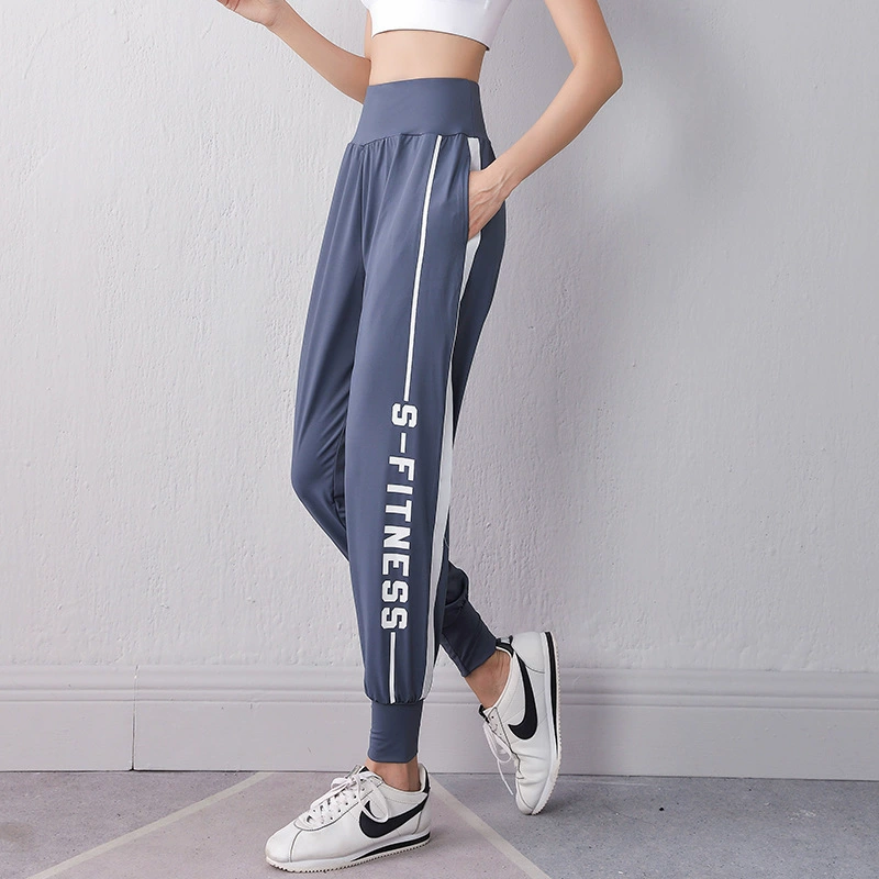 Спортивные штаны с большими буквами, женские свободные шаровары, штаны для бега и фитнеса, спортивные штаны, быстросохнущие штаны для йоги с высокой талией, осень