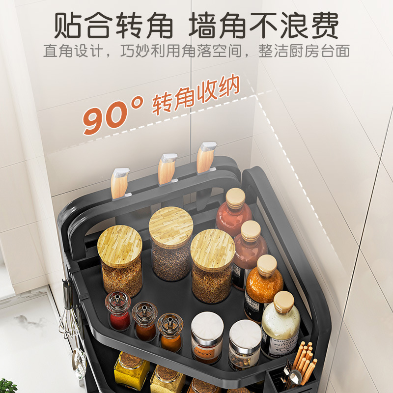 cocina condimento estante conjunto esquina de la mesa triángulo colgante esquina colgante esquina de la pared colgante esquina almacenamiento condimento estante