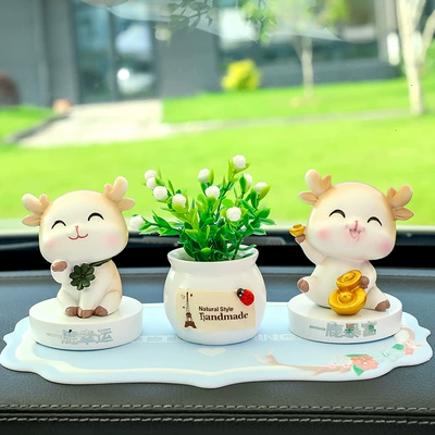 An Car Ornaments Deer Ornaments: Car ornaments - rich-lucky-lucky-fruit-blue-flower-pad