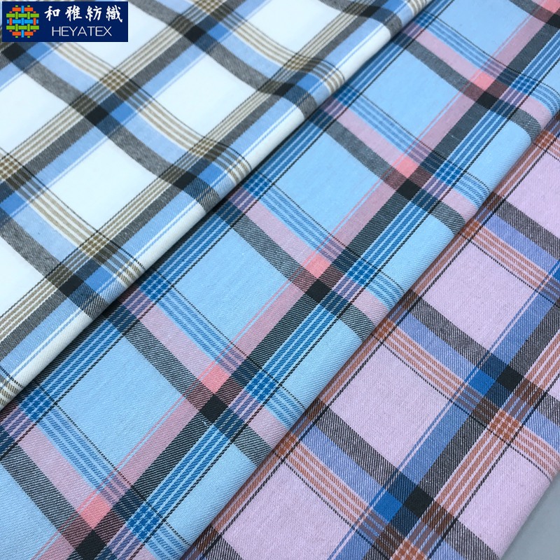 全棉色织斜纹彩格布 现货四季休闲衬衫服装面料