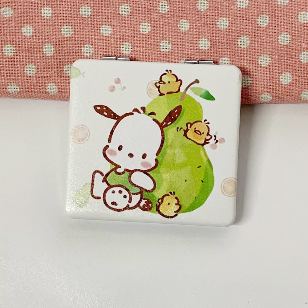 Nuevo perro Pacha osos de fresa doble cara plegable espejo de maquillaje tienda en línea tienda de espejo pequeño fábrica al por mayor