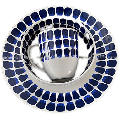 BB4C wholesales Finland 24 hours same style ceramic tableware dishes Western food plates coffee cups saucers mugs