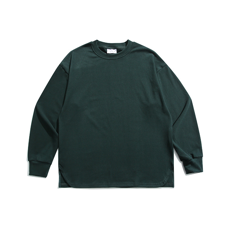 Autumn solid base Japanese sweatshirt with a round collar