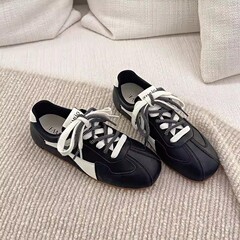 学院风拼色百搭德训鞋女2025年秋季新款软底运动休闲阿甘鞋ins潮