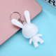 Creative white embryo bunny DIY keychain Big Head rabbit rotatable painted coloring pendant fluid rabbit wholesale