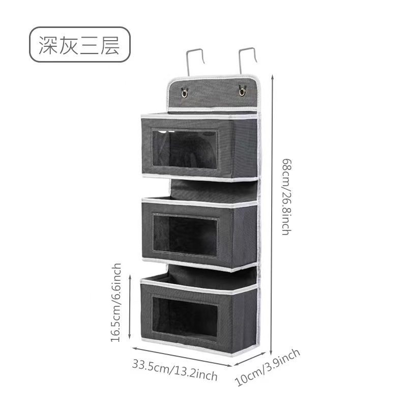 Gray [three-layer storage hanging bag]