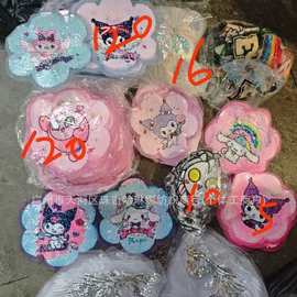 桃心卡通印花珠片绣蛋仔翻片亮片服装布贴儿童短袖装饰品diy补丁