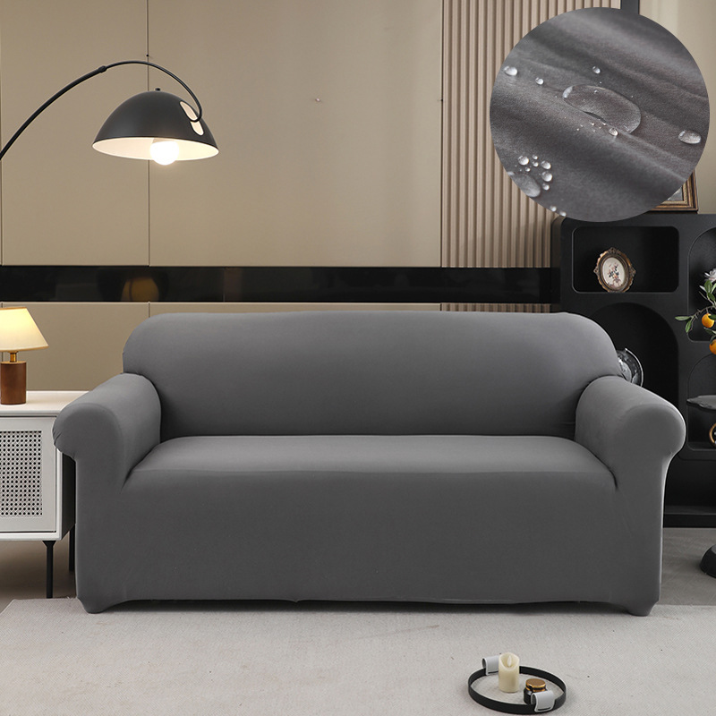 Simple solid color waterproof sofa cover elastic dust cover cloth anti-cat scratch urine proof sofa towel sofa protective cover