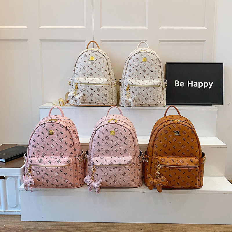 Mochila de mujer impresa de moda coreana, estilo occidental, mochila de viaje de gran capacidad, lindo gatito, gran mochila, marea
