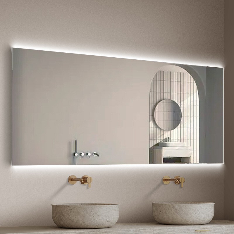 Smart Bathroom Mirror with Anti-Fog Touch Buttons, Frameless Backlit Led Light Mirror, Washbasin Bathroom Mirror Smart Bathroom Mirror with Anti-Fog Touch Buttons, Frameless Backlit Led Light Mirror, Washbasin Bathroom Mirror