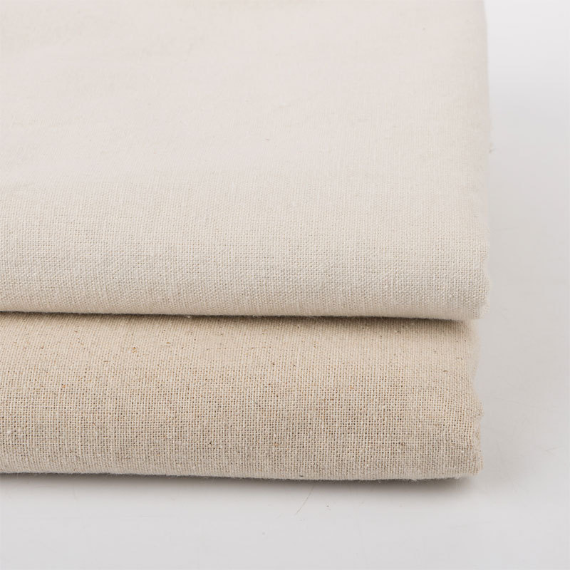 厂家直棉麻布料麻胚白胚素色色粗亚麻面料加厚胚布沙发软包粗麻布