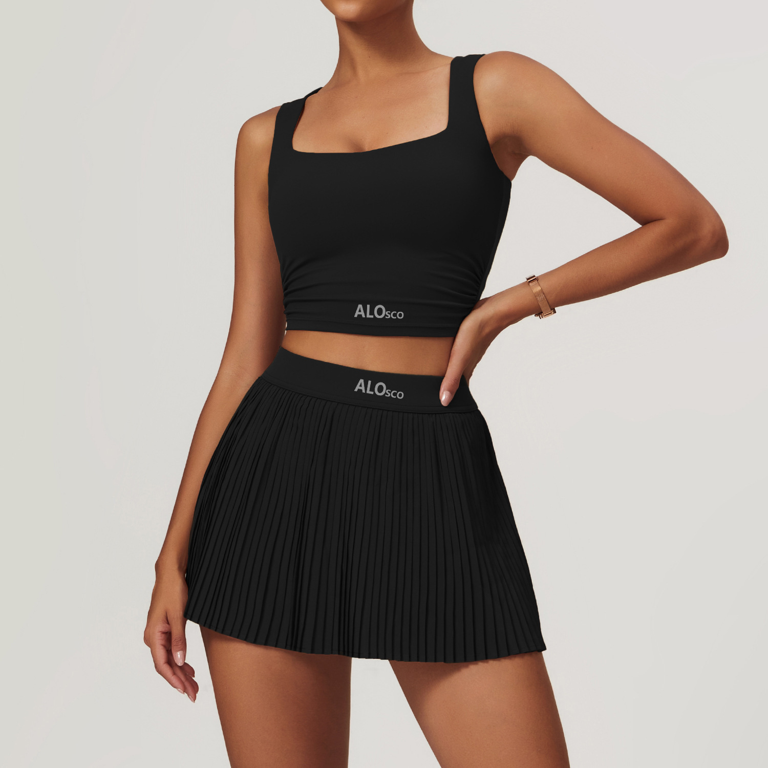 ALOSCO falda de tenis, pantalón deportivo, falda corta de acondicionamiento, ropa de yoga para correr al aire libre.