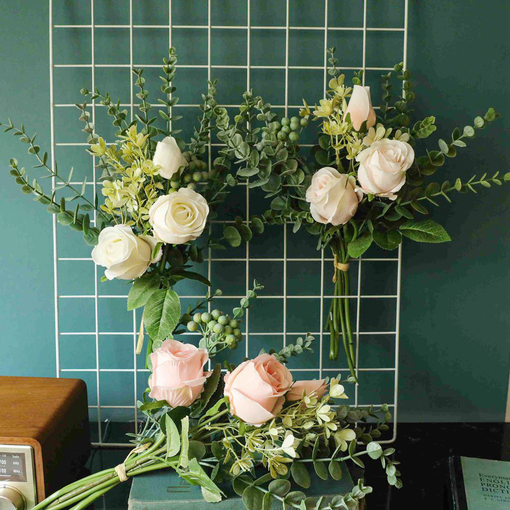 INS-style manufacturer Mila rose bouquet artificial flowers home decoration cross-border wedding celebration wholesale fake flowers YC1052