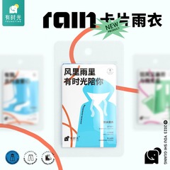 Time Card Raincoat Portable Disposable Palm Raincoat Full Body Protection Emergency Rainproof Transparent Wholesale Split