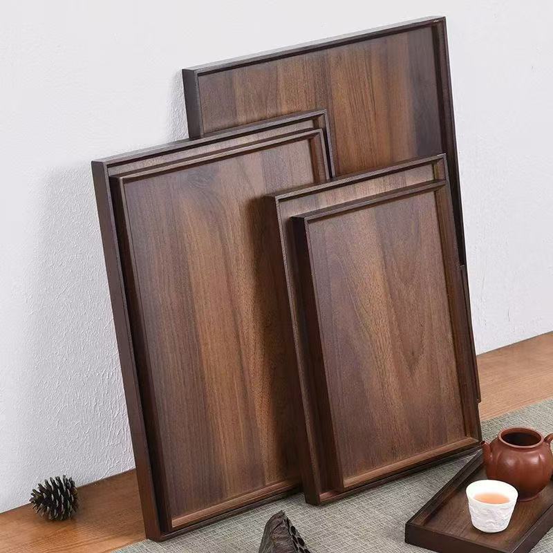 Retro Tea Tray Rectangular Wooden Storage Tray Hotel Supplies Restaurant Tray Tea and Beverage Tray Cross-Border Retro Tea Tray Rectangular Wooden Storage Tray Hotel Supplies Restaurant Tray Tea and Beverage Tray Cross-Border