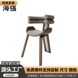 设计师高脚吧台椅子久坐舒服家用休闲靠背餐桌侘寂椅新款网红茶椅