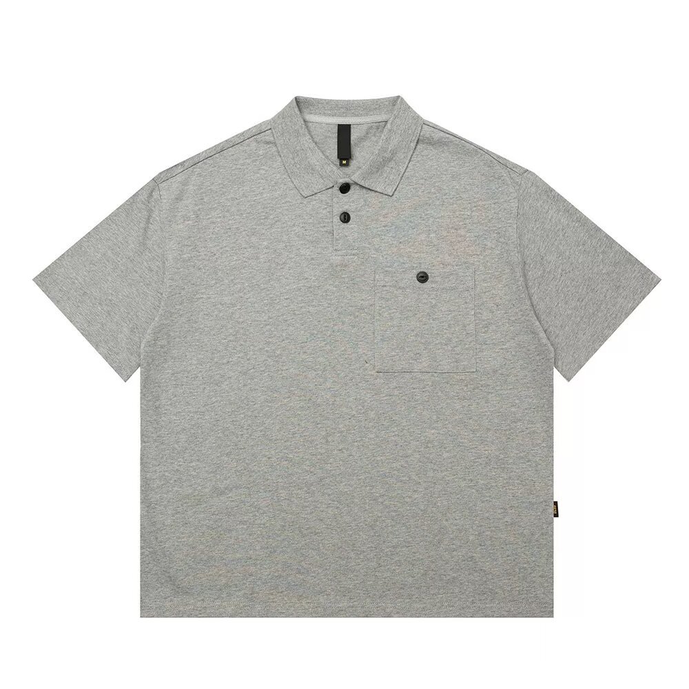 Camisa POLO solapa de manga corta de algodón para hombres bolsillos con botones pesados Camiseta casual de negocios británicos Comercio exterior al por mayor transfronterizo