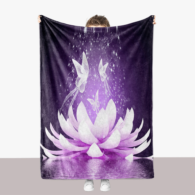 3D digital printed flannel blanket thickened cover_voghion.com