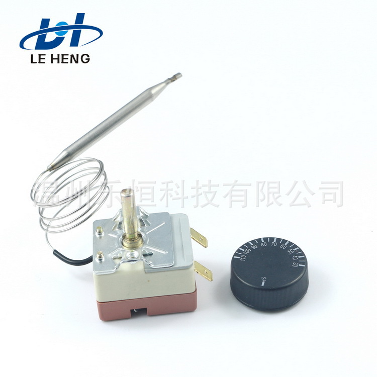 黑色新盖旋钮探头600mm温控器WHD-110E恒温器110度