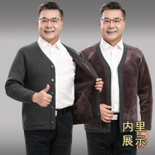 一件代发冬季中老年人棉衣男爸爸冬装外套加绒加厚内穿小棉袄保暖