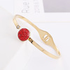 Red bracelet stainless steel, golden fashionable zirconium, Korean style