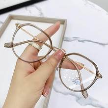 新款TR90金属框防蓝光眼镜男女同款复古百搭平光镜学生近视眼镜框