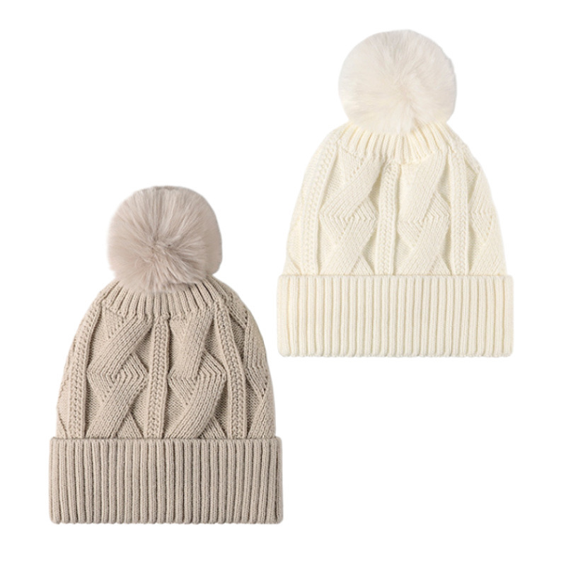 Men's winter knitted with thick velvet for warmth, running and hiking women's woolen hat, brimless hat_voghion.com