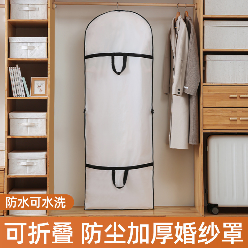 Ropa cubierta de polvo hogar vestido de novia ropa colgante bolsa plegable a prueba de humedad bolsa de almacenamiento traje bolsa de polvo al por mayor