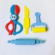 陶泥彩泥轻粘土橡皮泥推轮剪刀工具配件套装 DIY手工儿童玩具跨境