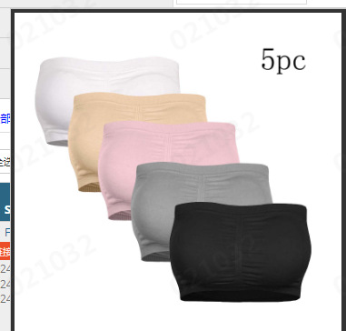 Comercio exterior transfronterizo, combinación de múltiples piezas, doble capa, talla grande, sin tirantes, ropa interior, pecho envuelto para mujer, sin anillo de acero, lote de ropa interior