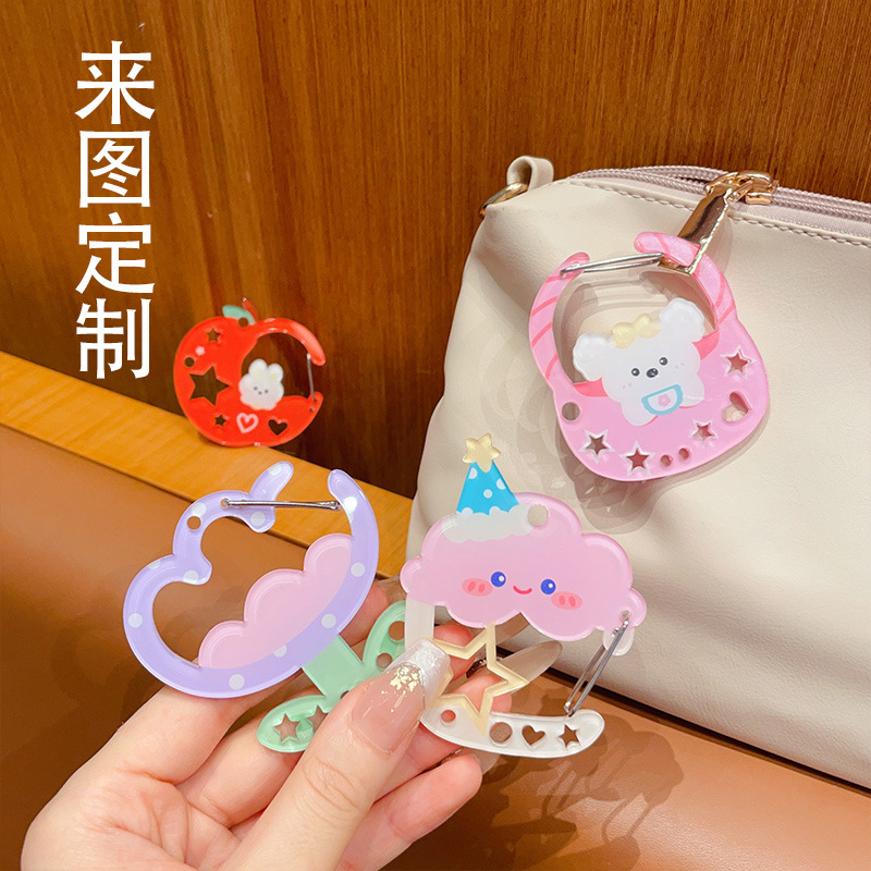 Cute cute acrylic special-shaped multi-function key ring cartoon-shaped mountaineering buckle special-shaped climbing buckle