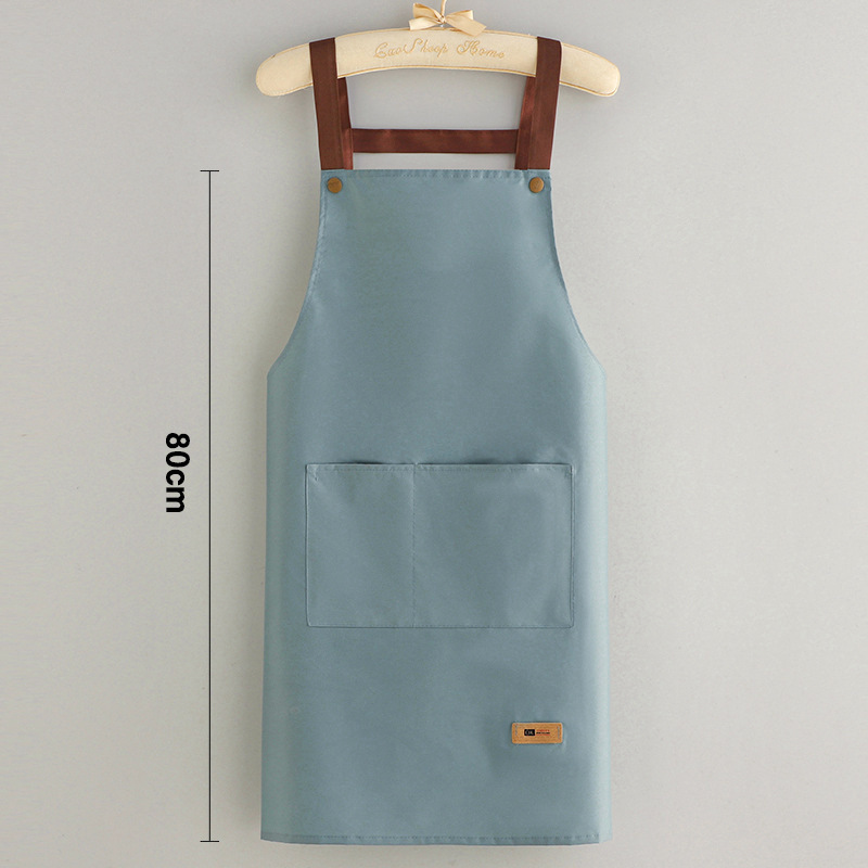 エプロン防水防油ストラップ純色大ポケットキッチン料理レストラン家庭用男女作業服カスタムロゴ|undefined