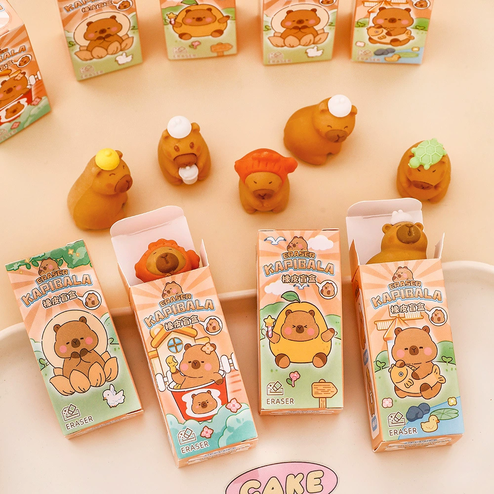 Three dimensional cartoon high quality eraser for students, set, Birthday gift