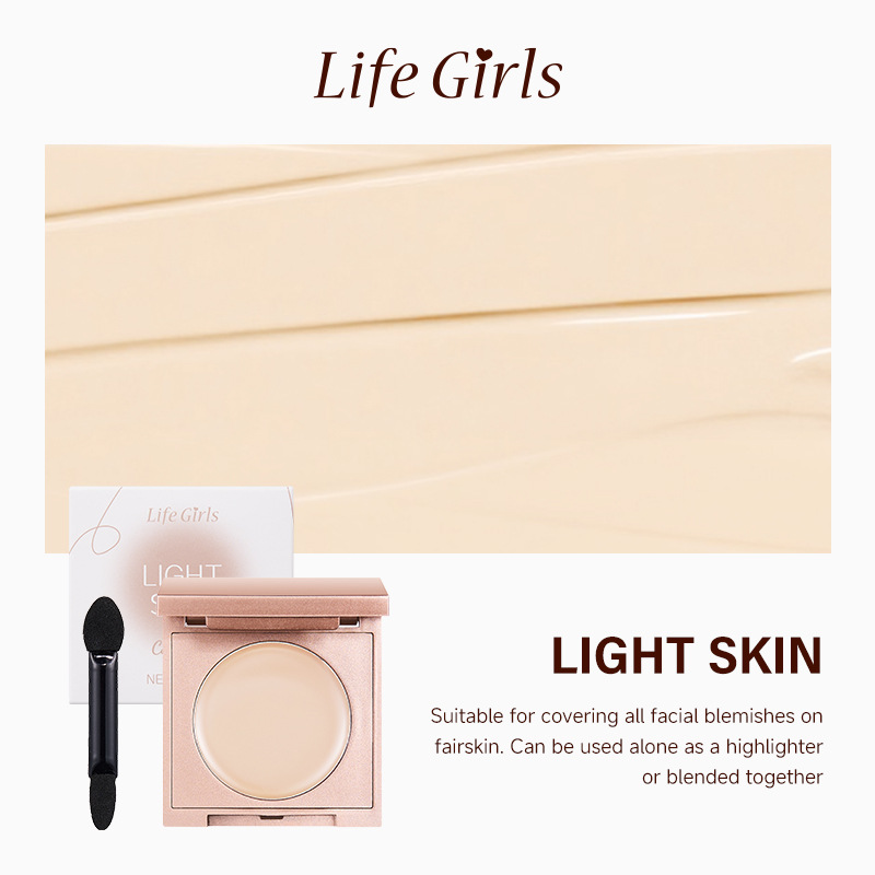 Life Girls Concealer Conllevación de maquillaje brillante, maquillaje oscuro, maquillaje imperfecto, cubriendo las marcas de acné, círculos oscuros en los ojos