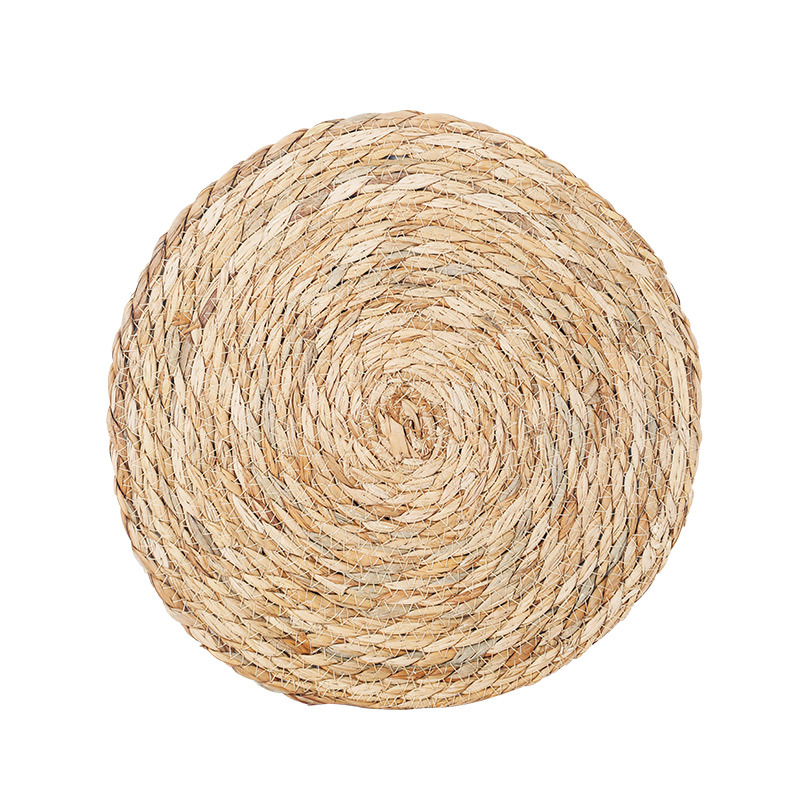 Mesa de comedor de paja tejidas transfronterizas, tapete de aislamiento térmico, posavasos, tapetes de tazón, tapetes de decoración de restaurante, tapetes occidentales, tapetes antideslizantes para la cocina